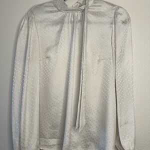 Elegant White Satin Blouse